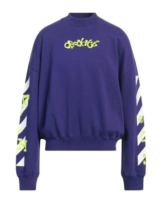 Off White Opposite Arrow Boxy Crewneck Purple Lime