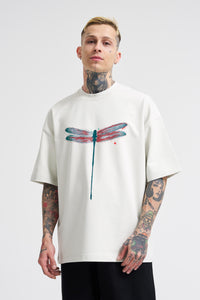 Men’s Premium Oversized Dragonfly Graphic Tee | BALENSED Logo Back | High-Quality Streetwear