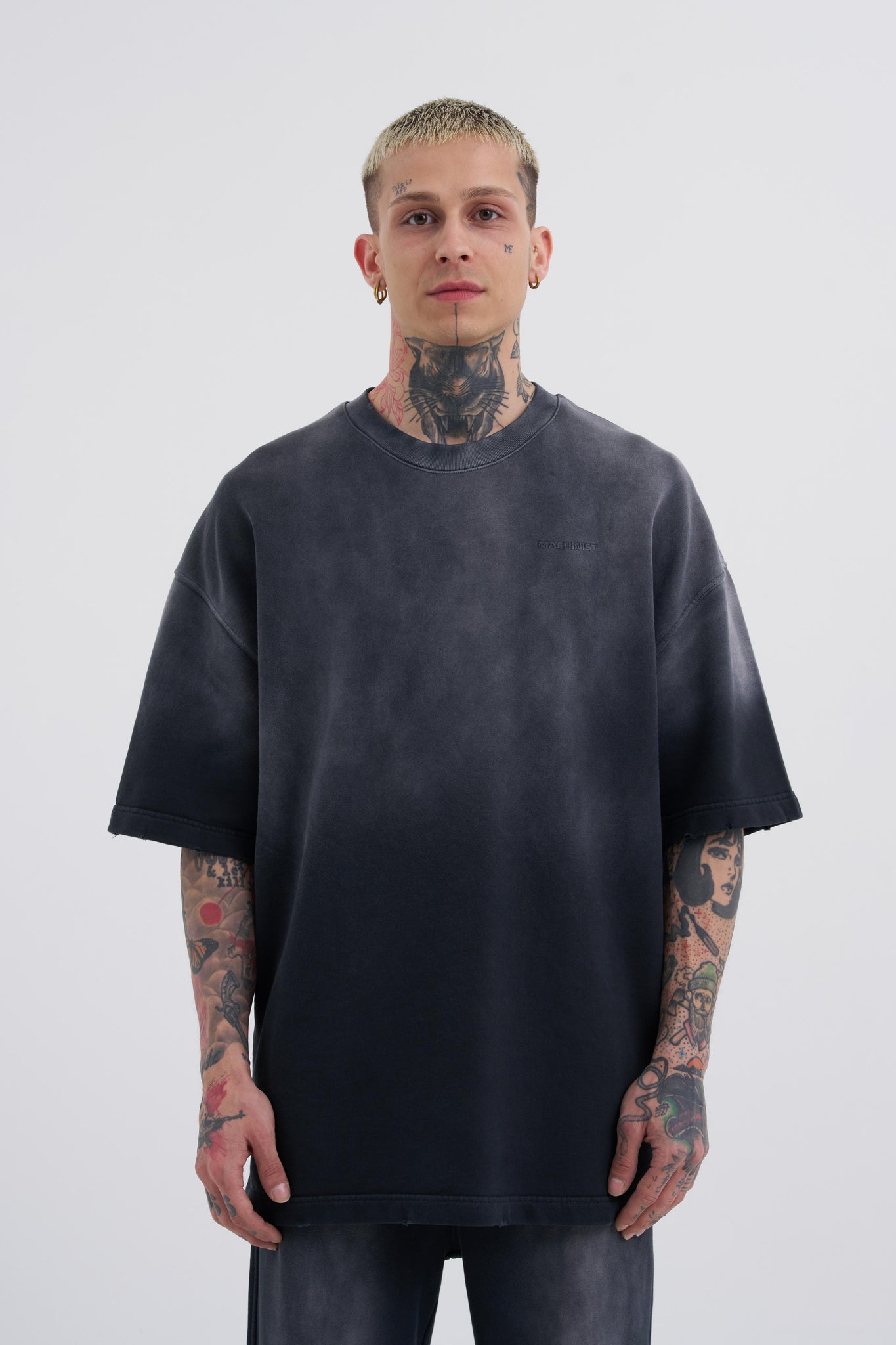 Balensed Oversized Black Gradient T-Shirt - Unisex Streetwear