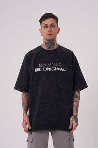 Be Original Graphic T-Shirt – Trendy Oversized Beige Tee with Bold Design