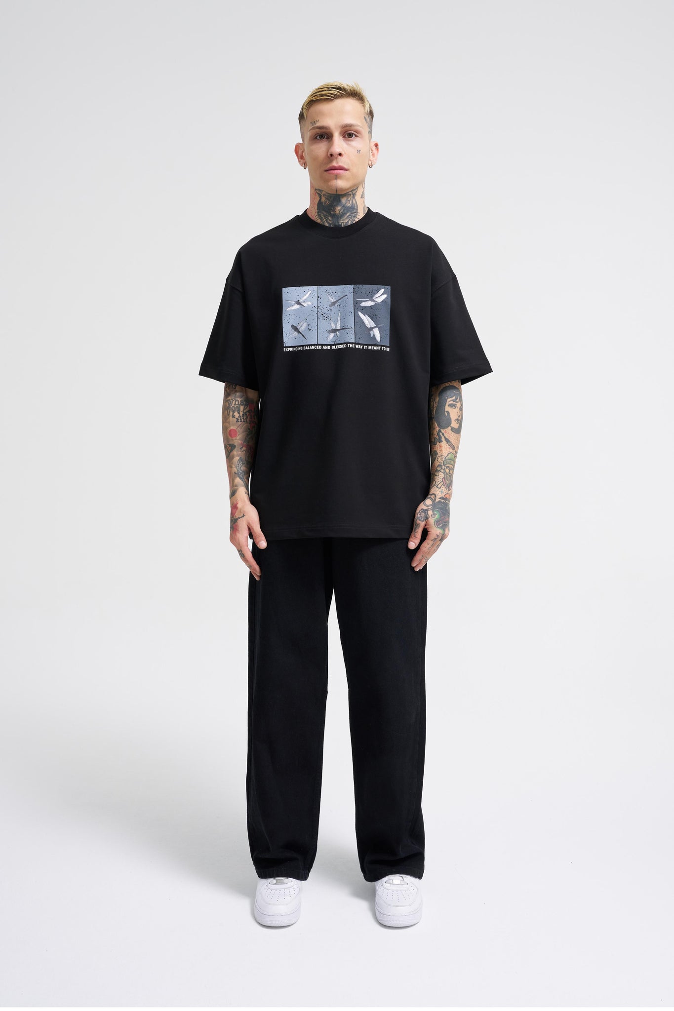 Minimalist Graphic Oversized T-Shirt – "Balanced & Blessed" Collection by BALENSED