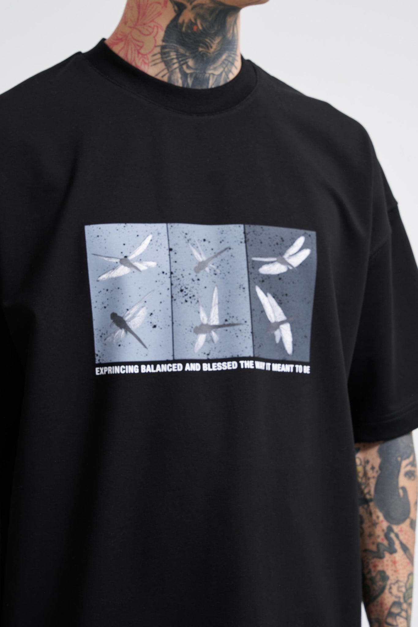 Minimalist Graphic Oversized T-Shirt – "Balanced & Blessed" Collection by BALENSED