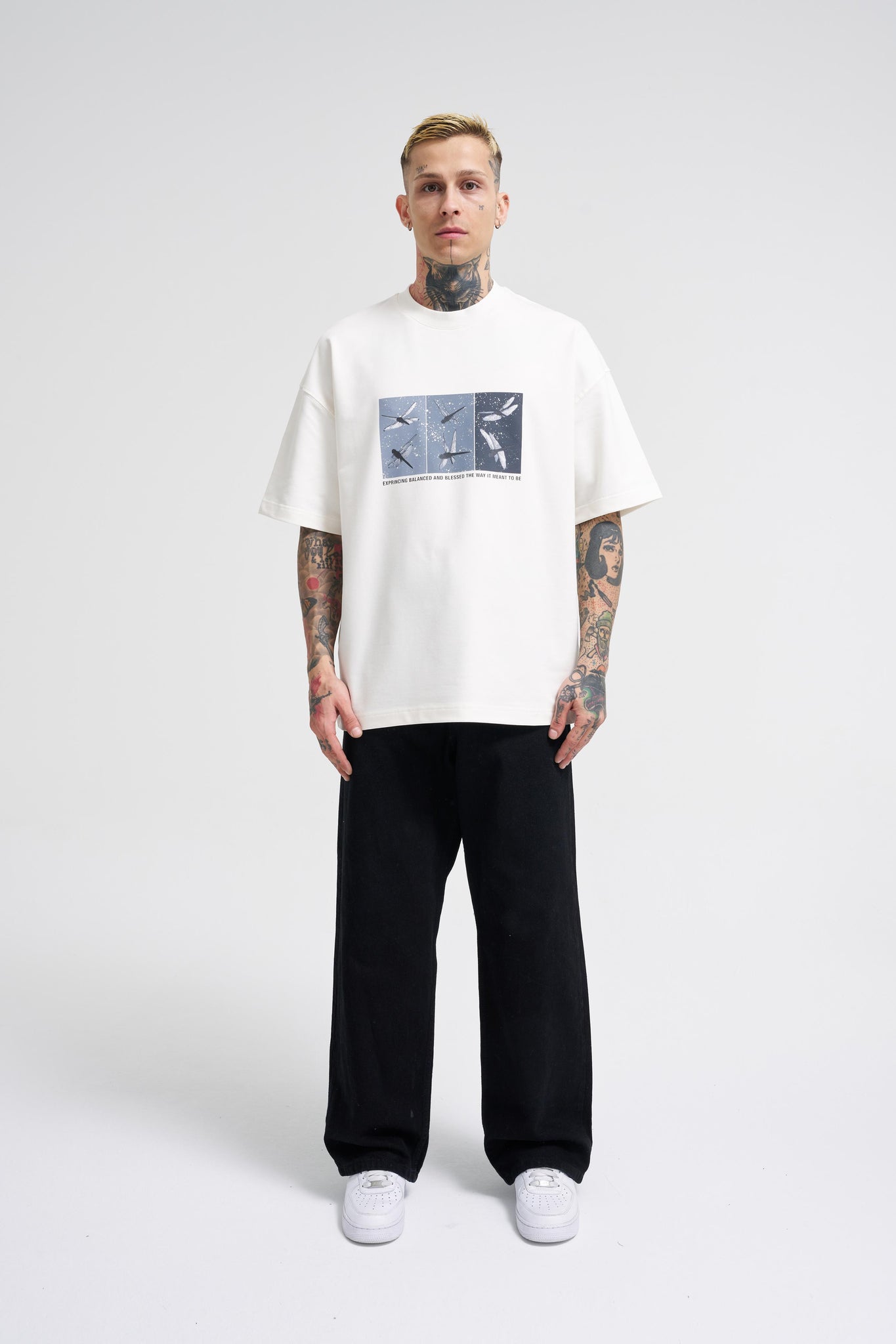 Minimalist Graphic Oversized T-Shirt – "Balanced & Blessed" Collection by BALENSED