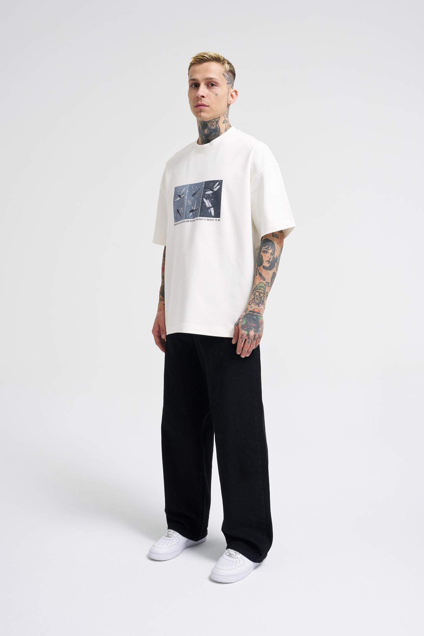 Minimalist Graphic Oversized T-Shirt – "Balanced & Blessed" Collection by BALENSED