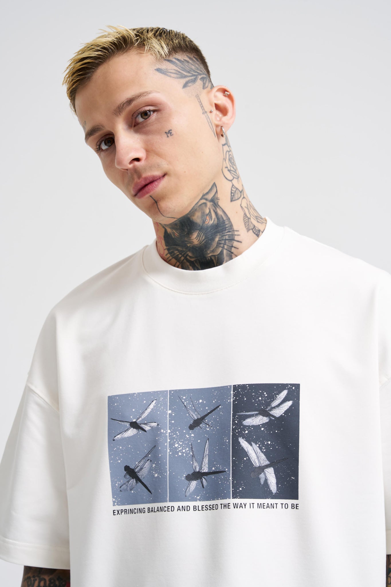 Minimalist Graphic Oversized T-Shirt – "Balanced & Blessed" Collection by BALENSED