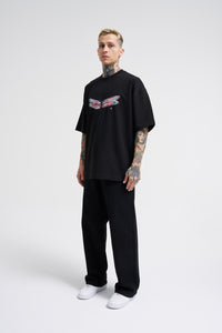 Men’s Premium Oversized Dragonfly Graphic Tee | BALENSED Logo Back | High-Quality Streetwear