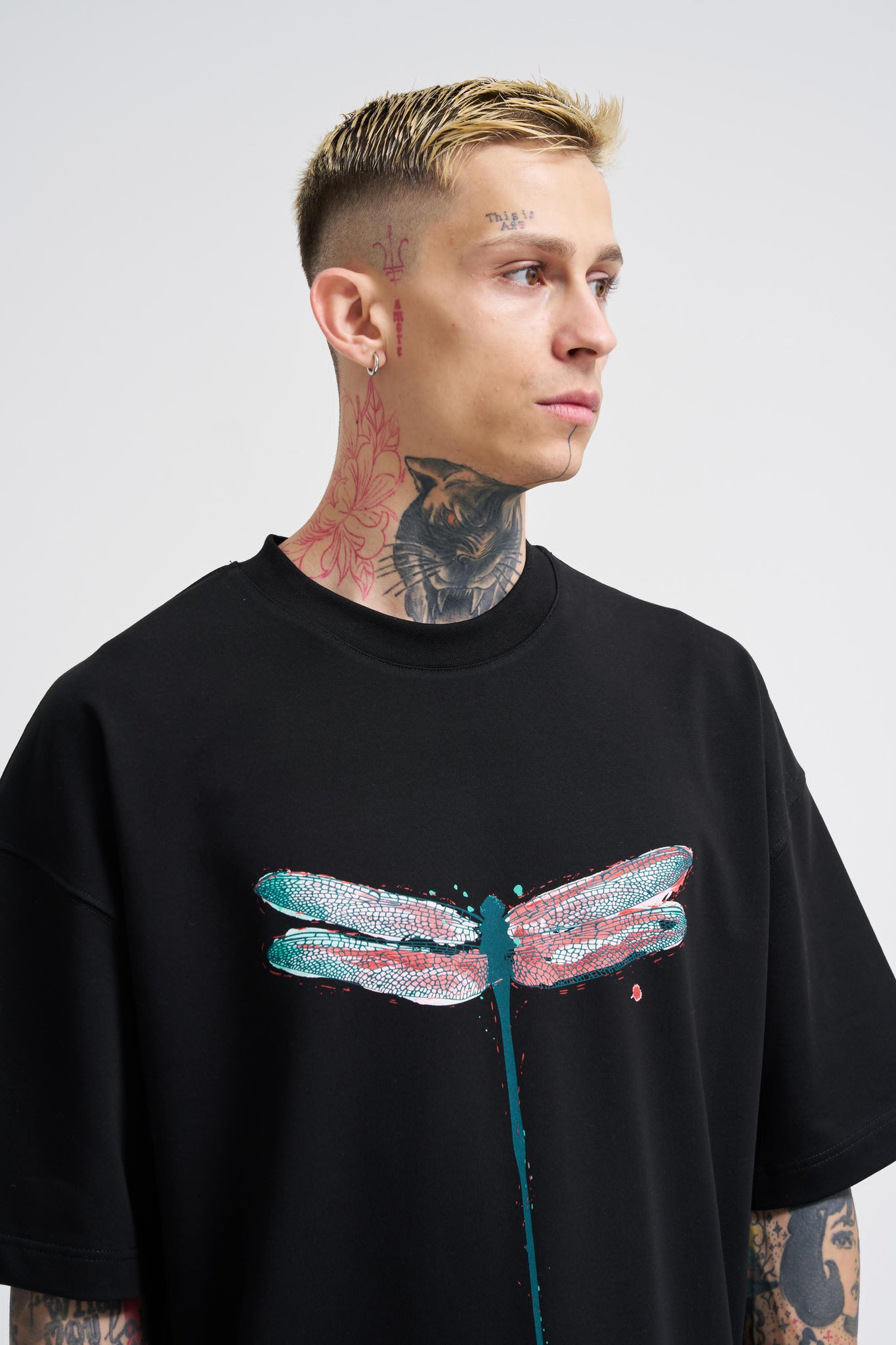 Men’s Premium Oversized Dragonfly Graphic Tee | BALENSED Logo Back | High-Quality Streetwear