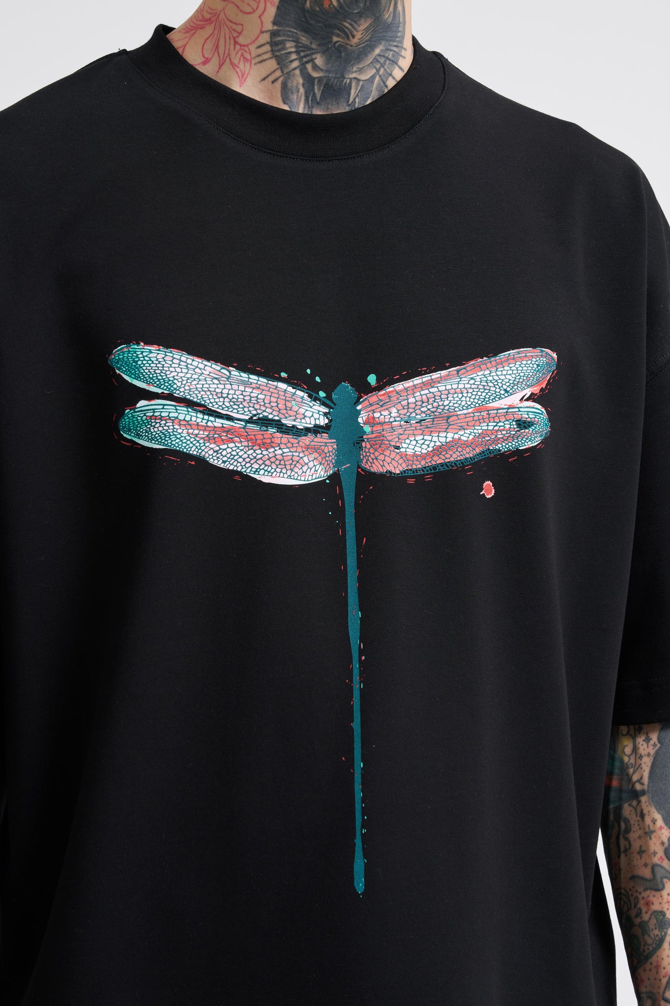 Men’s Premium Oversized Dragonfly Graphic Tee | BALENSED Logo Back | High-Quality Streetwear