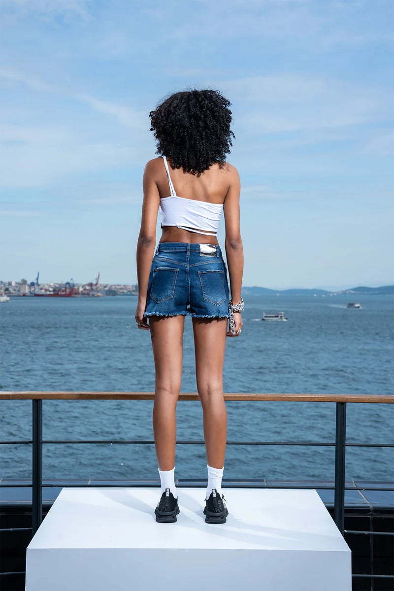 Black Washed Studded Denim Shorts – Urban Cool Reimagined