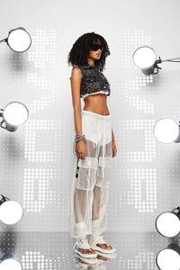 Studded Denim Crop Vest – Edgy Elegance for Summer