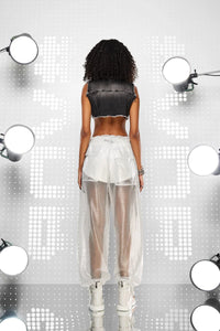 Studded Denim Crop Vest – Edgy Elegance for Summer
