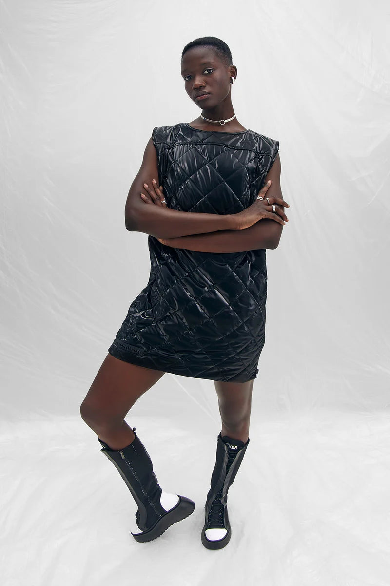 edgy black mini dress Diva Night Life Black Leather Mini Dress