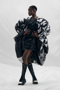 Monochrome Oversized Hooded Coat